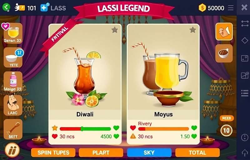 Lassi Legend Quest Diwali Event Lassi Legend Quest festival event showing colorful Diwali decorations in-game and special lassi recipes